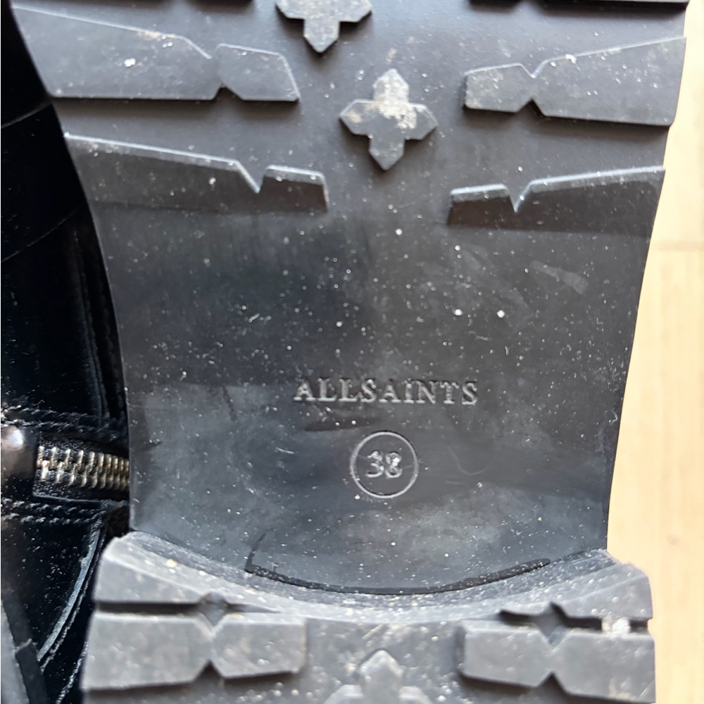 All Saints Black Lace-Up Ankle Boots - Picture 7 of 8